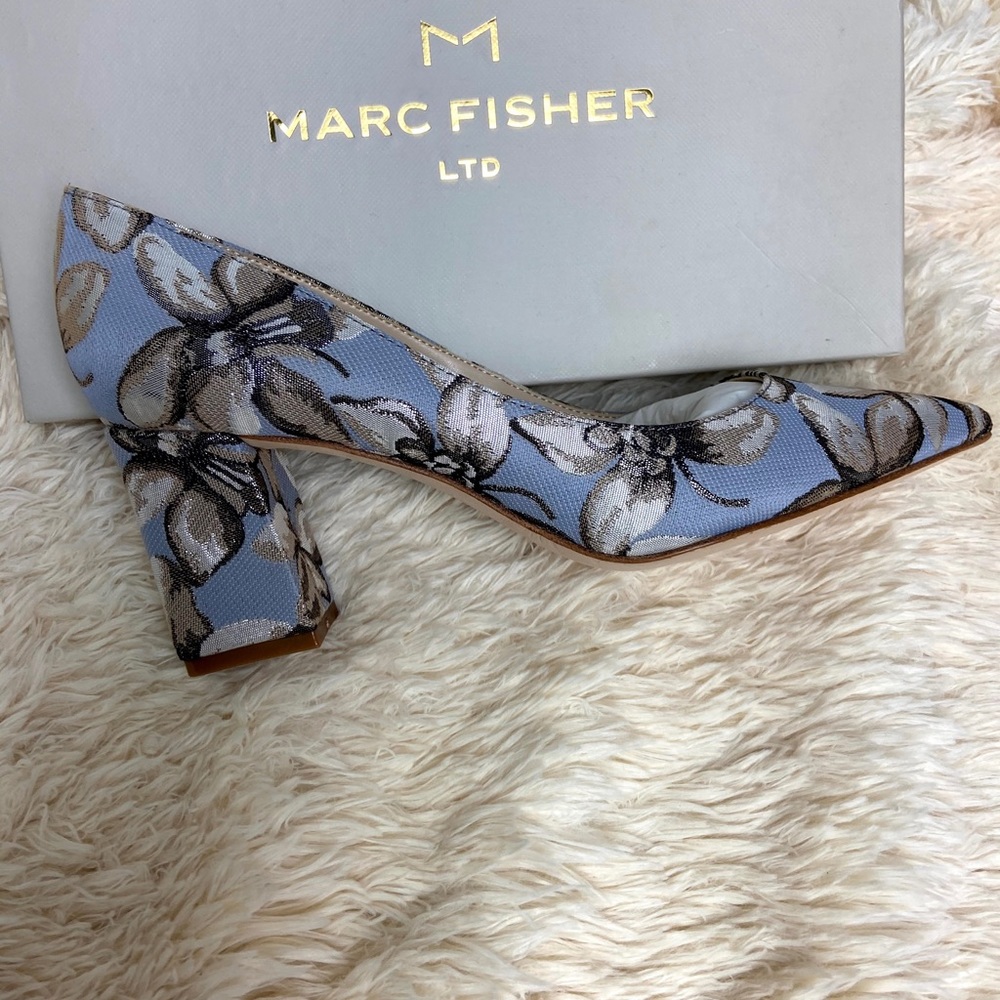 Marc Fisher LTD Zala Light Blue Fabric Pumps
